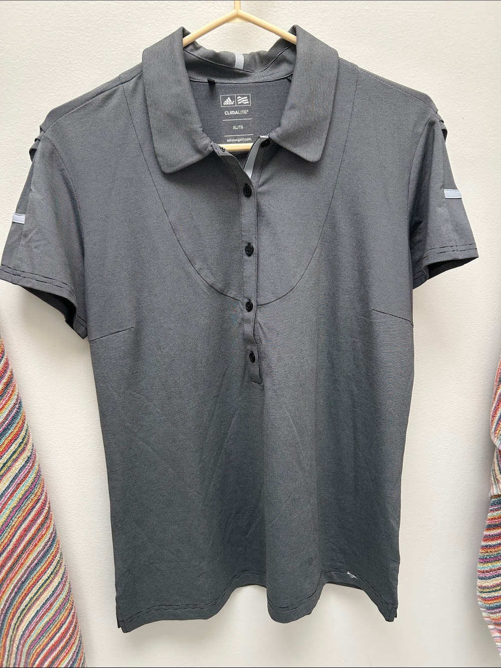 adidas Black Polo Shirt with Subtle Trim Women’s XL Golf